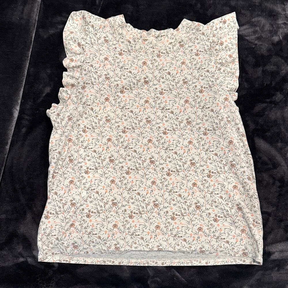 Nation LTD Floral Ruffle Blouse - Pink and White